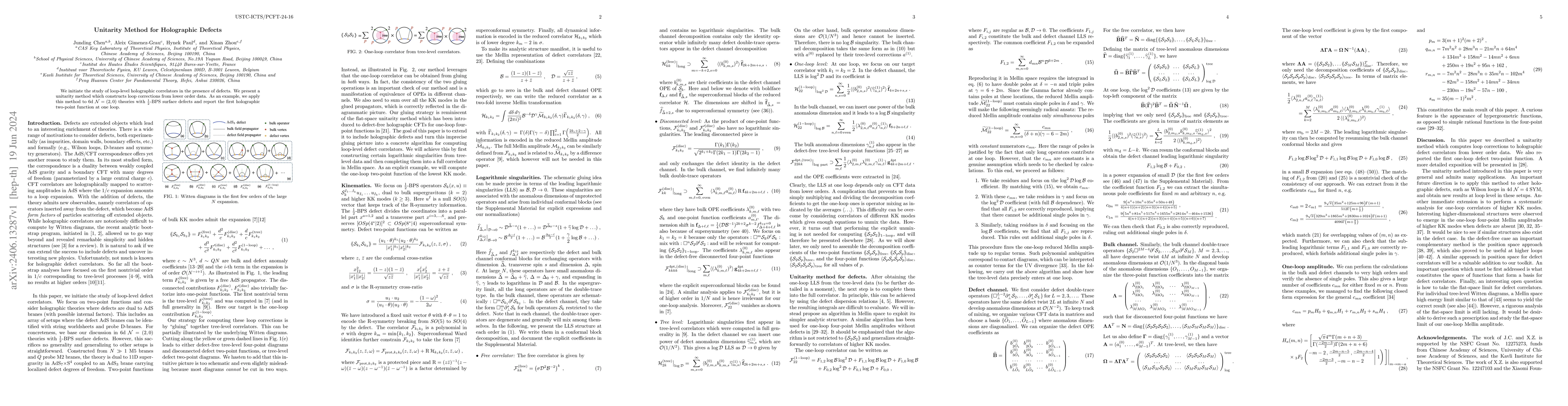 Thumbnail for Unitarity Method for Holographic Defects