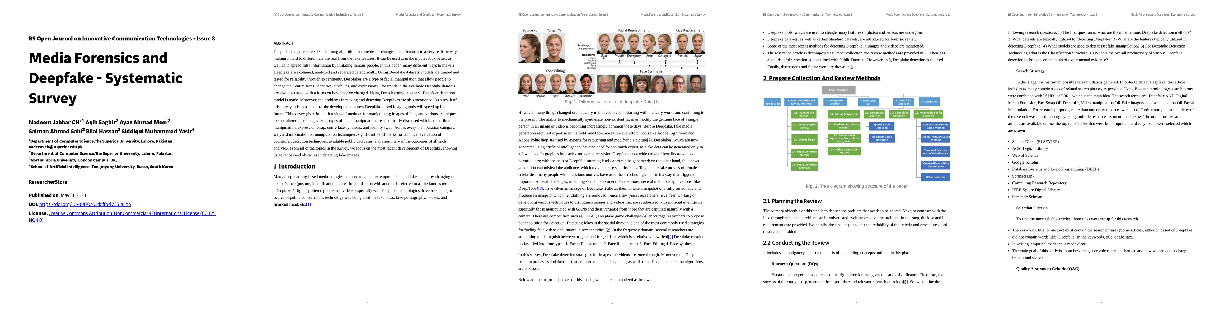 Thumbnail for Media Forensics and Deepfake Systematic Survey