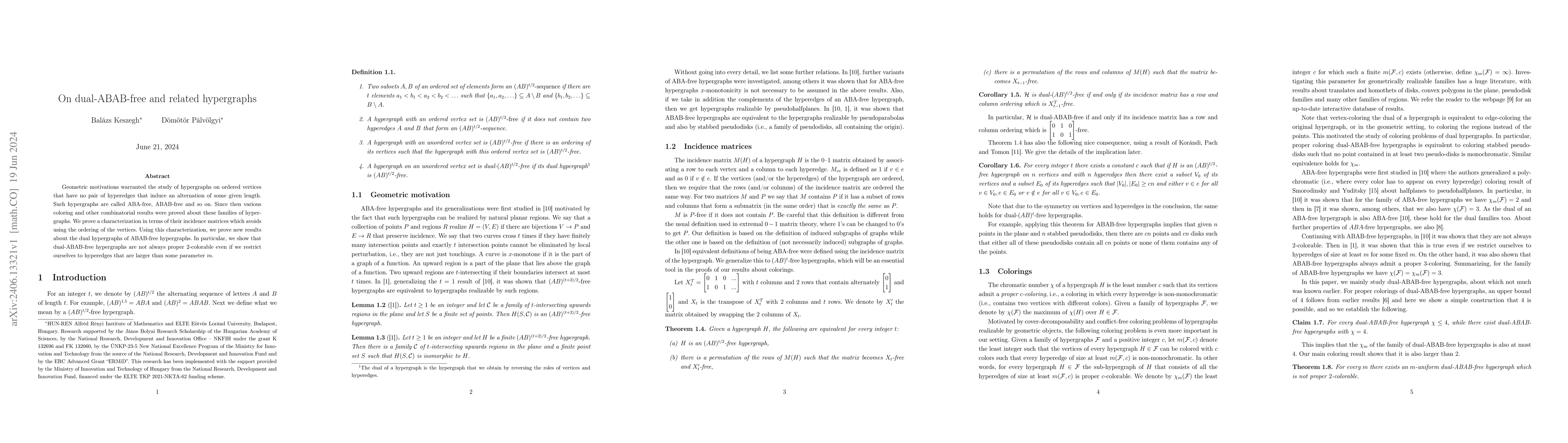 Thumbnail for On dual-ABAB-free and related hypergraphs