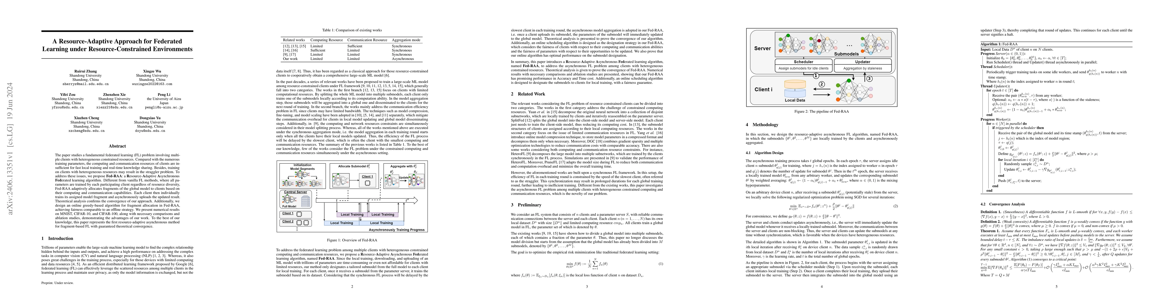 Thumbnail for A Resource-Adaptive Approach for Federated Learning under
  Resource-Constrained Environments