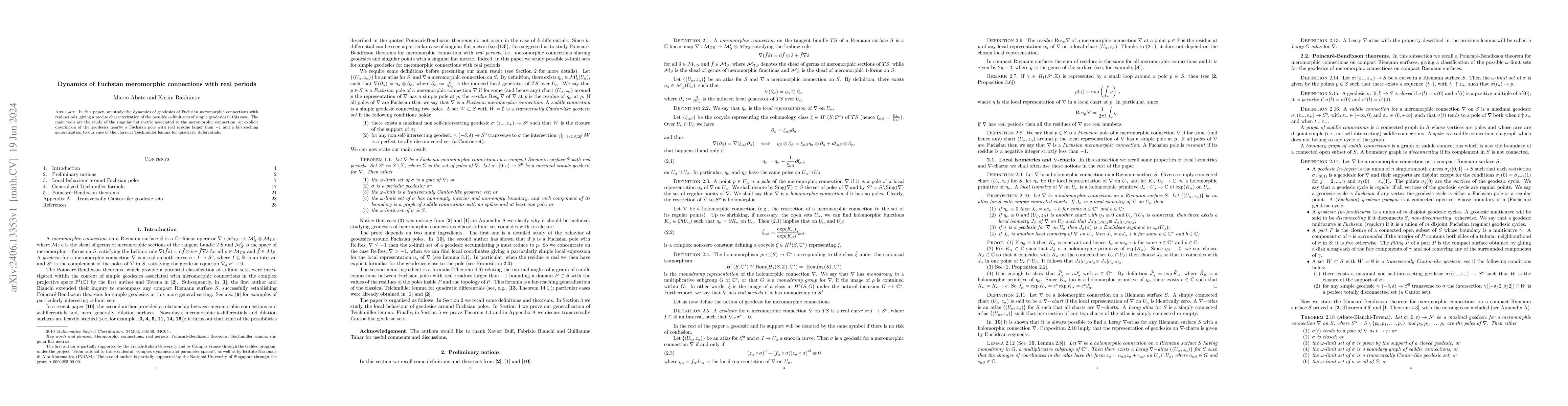 Thumbnail for Dynamics of Fuchsian meromorphic connections with real periods