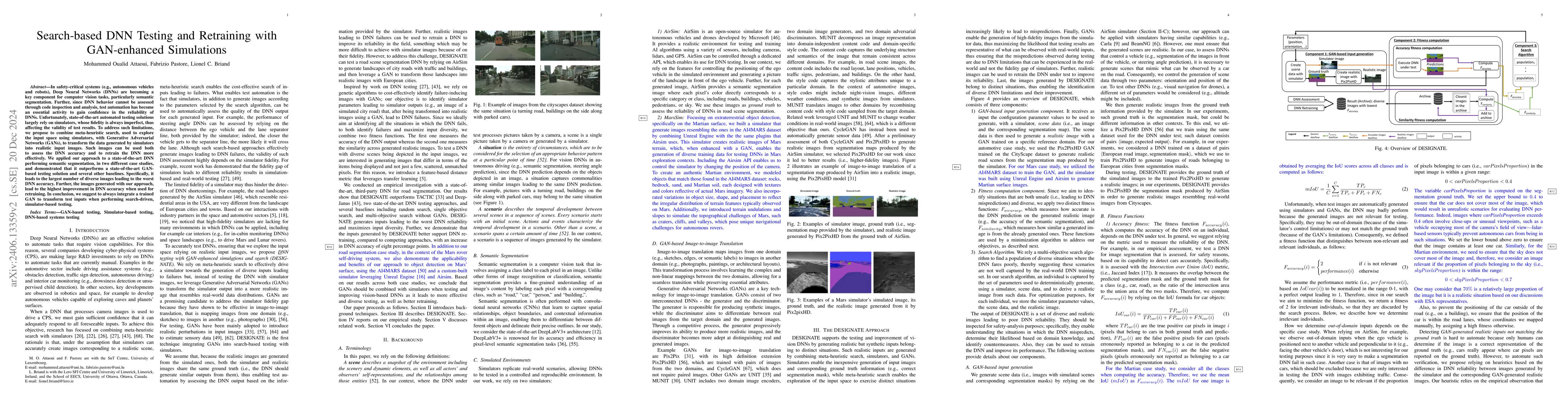 Thumbnail for Search-based DNN Testing and Retraining with GAN-enhanced Simulations