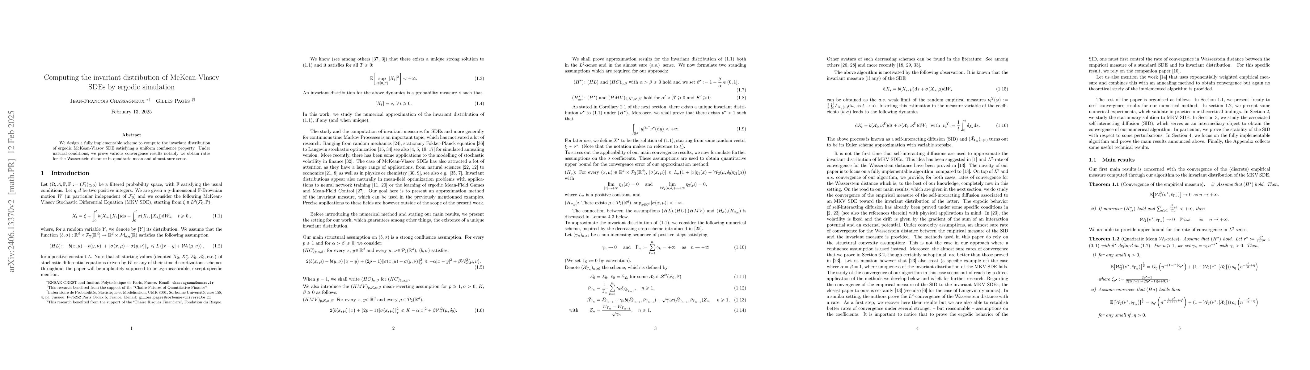 Thumbnail for Computing the invariant distribution of McKean-Vlasov SDEs by ergodic
  simulation