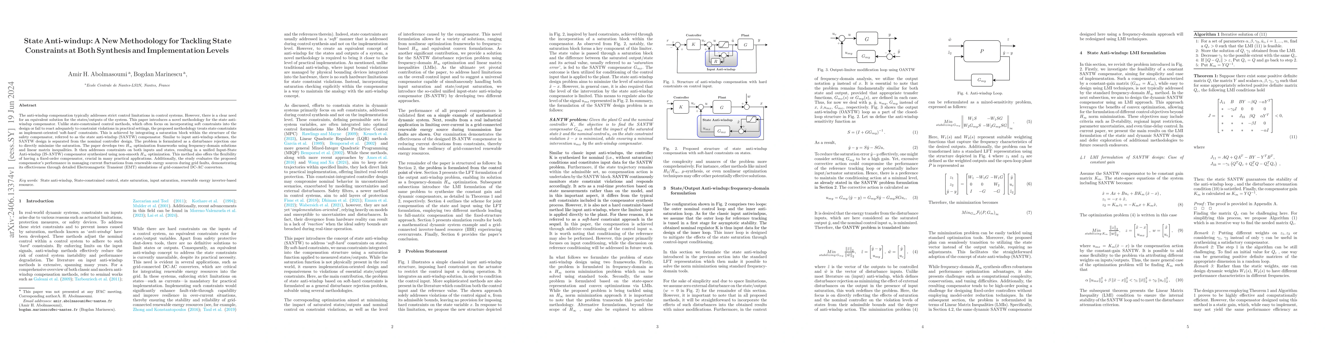 Thumbnail for State Anti-windup: A New Methodology for Tackling State Constraints at
  Both Synthesis and Implementation Levels