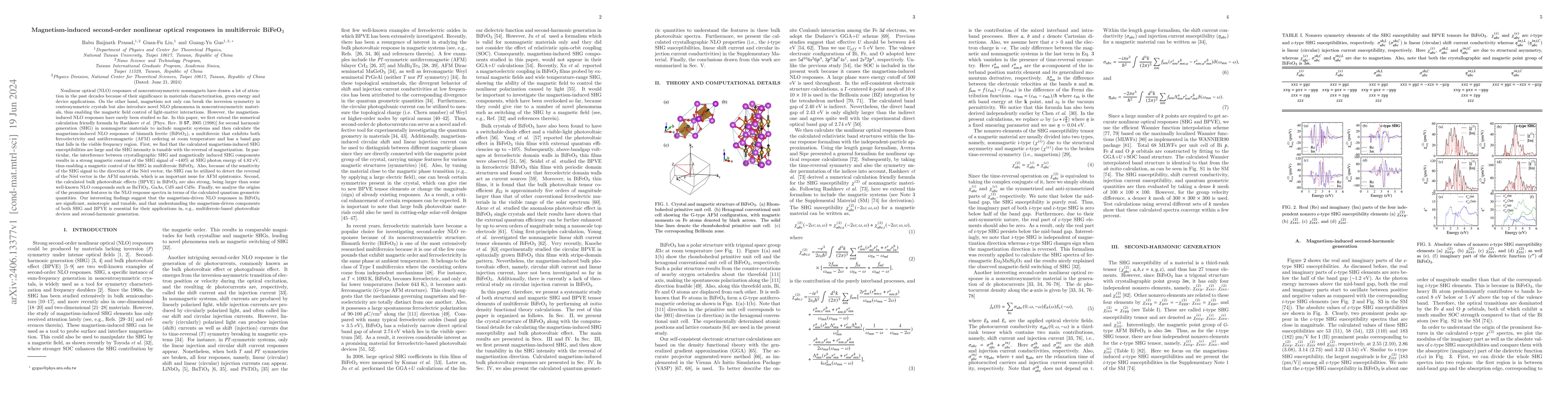 Thumbnail for Magnetism-induced second-order nonlinear optical responses in
  multiferroic BiFeO$_3$