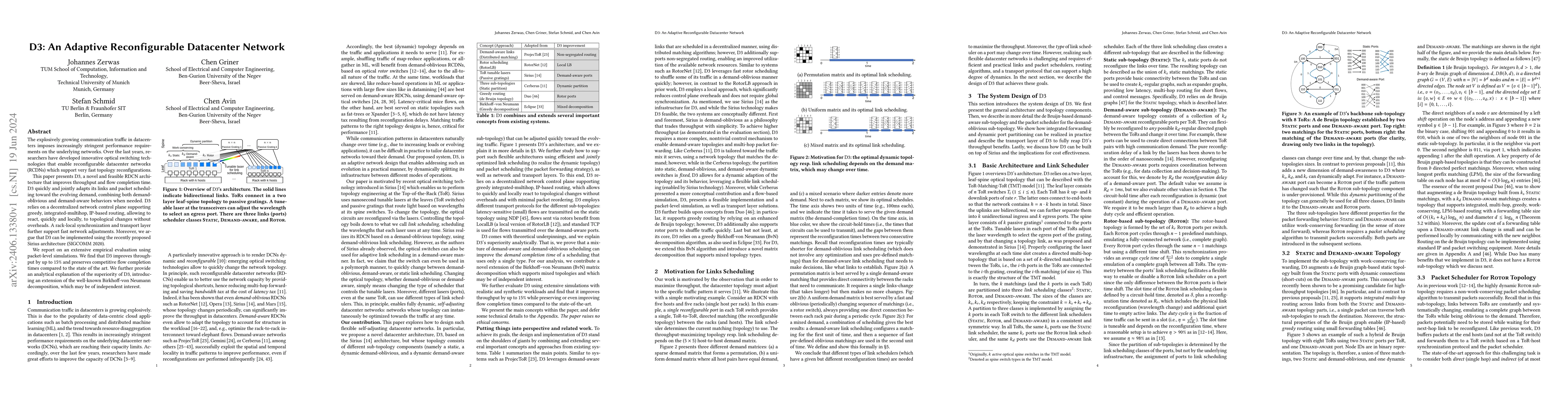 Thumbnail for D3: An Adaptive Reconfigurable Datacenter Network