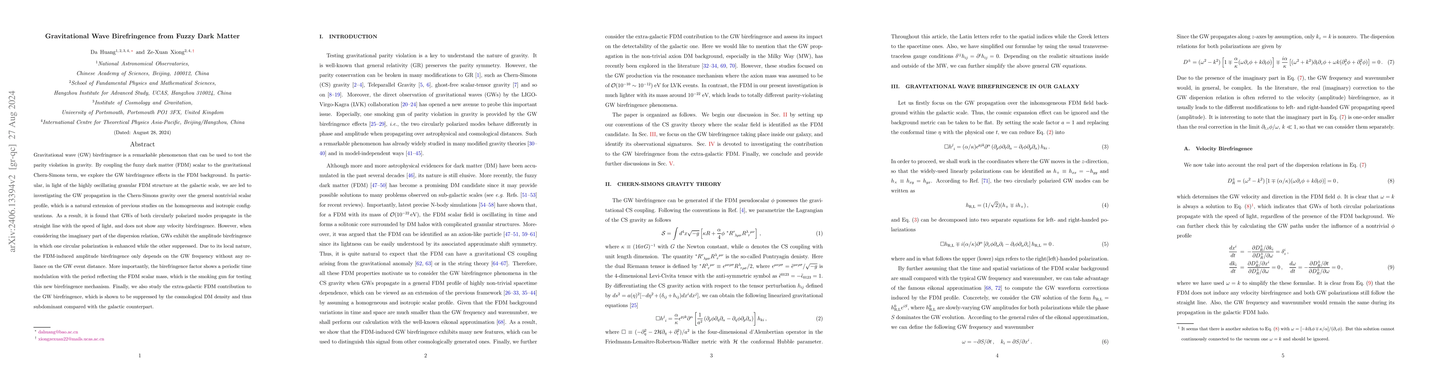 Thumbnail for Gravitational Wave Birefringence from Fuzzy Dark Matter