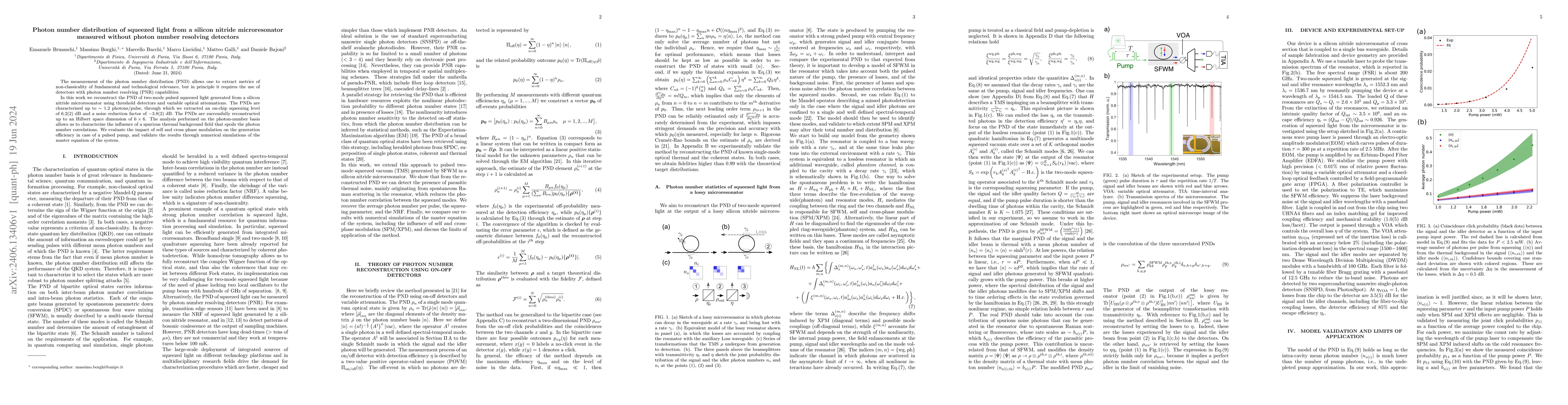 Thumbnail for Photon number distribution of squeezed light from a silicon nitride
  microresonator measured without photon number resolving detectors