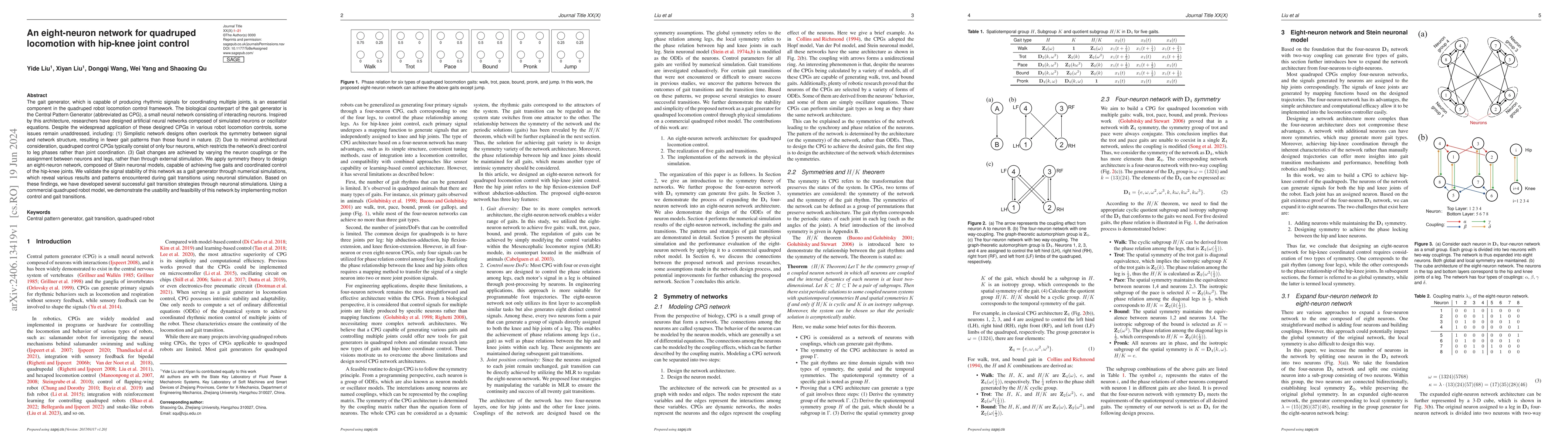 Thumbnail for An eight-neuron network for quadruped locomotion with hip-knee joint
  control