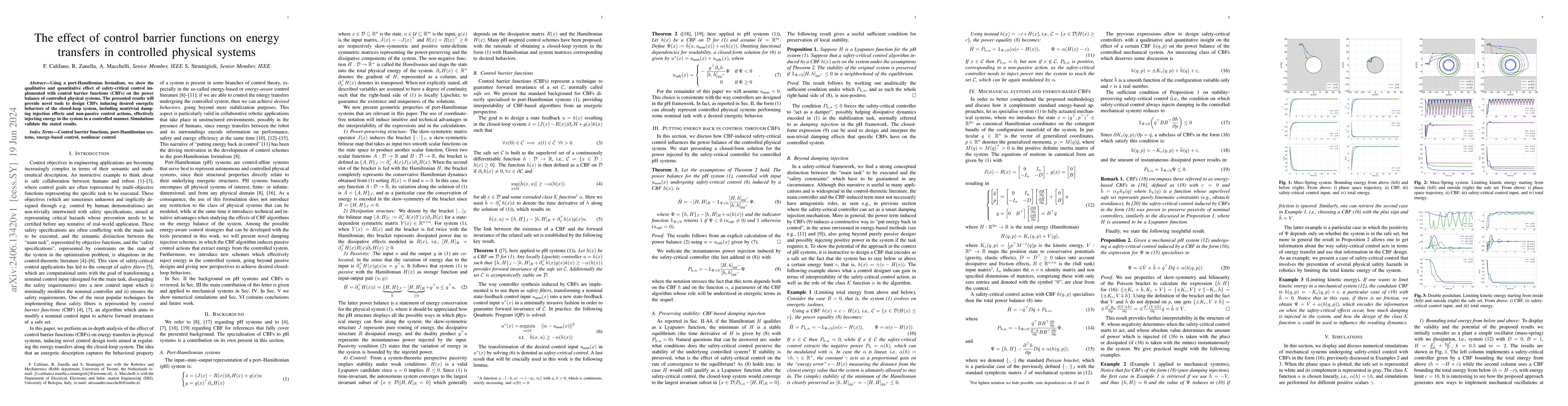 Thumbnail for The effect of control barrier functions on energy transfers in
  controlled physical systems