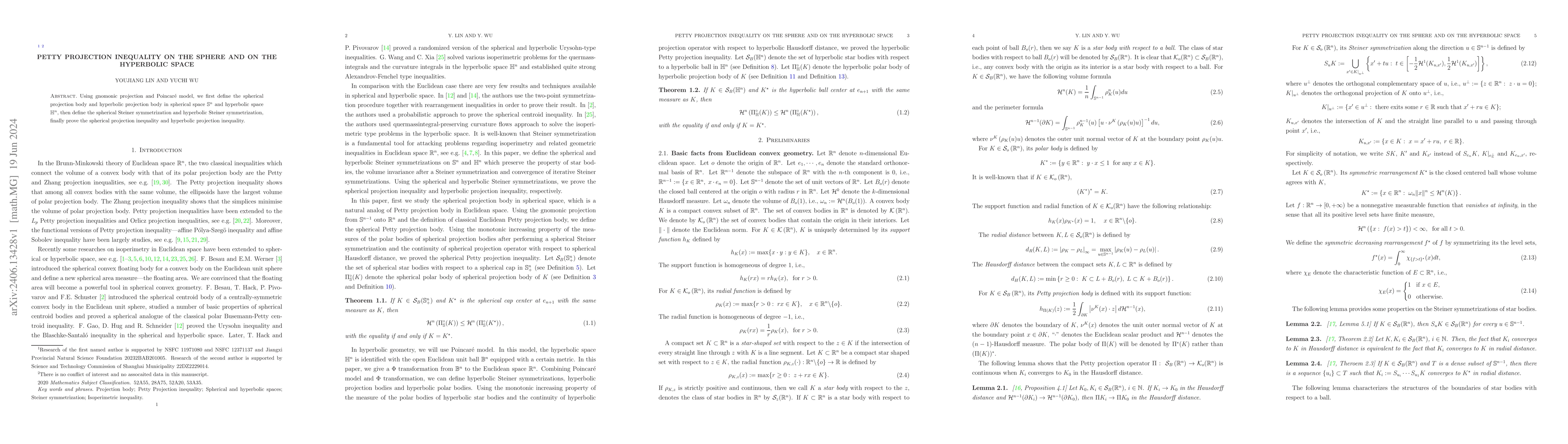 Thumbnail for Petty projection inequality on the sphere and on the hyperbolic space