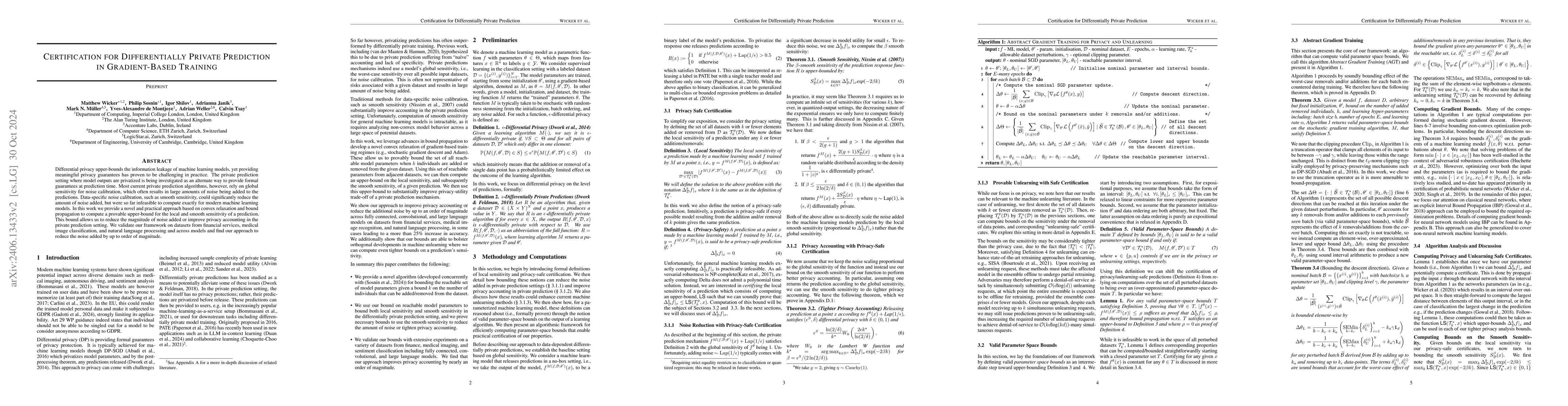 Thumbnail for Certificates of Differential Privacy and Unlearning for Gradient-Based
  Training