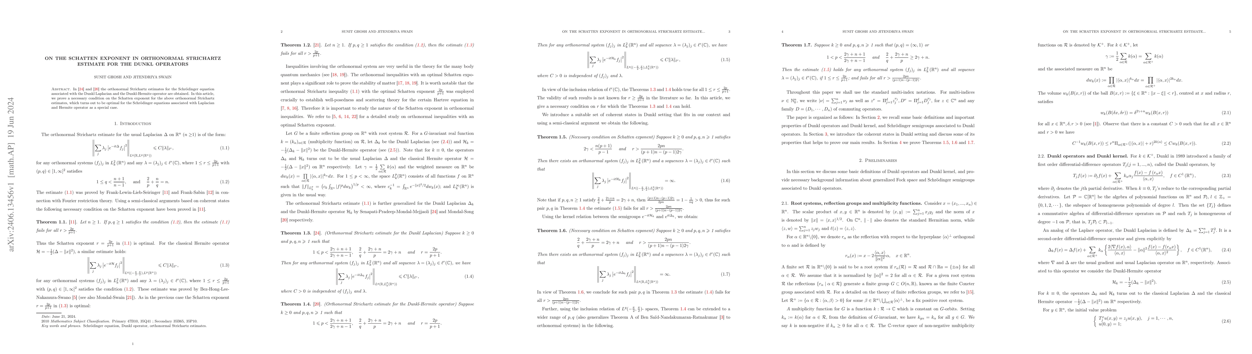 Thumbnail for On the Schatten exponent in orthonormal Strichartz estimate for the
  Dunkl operators