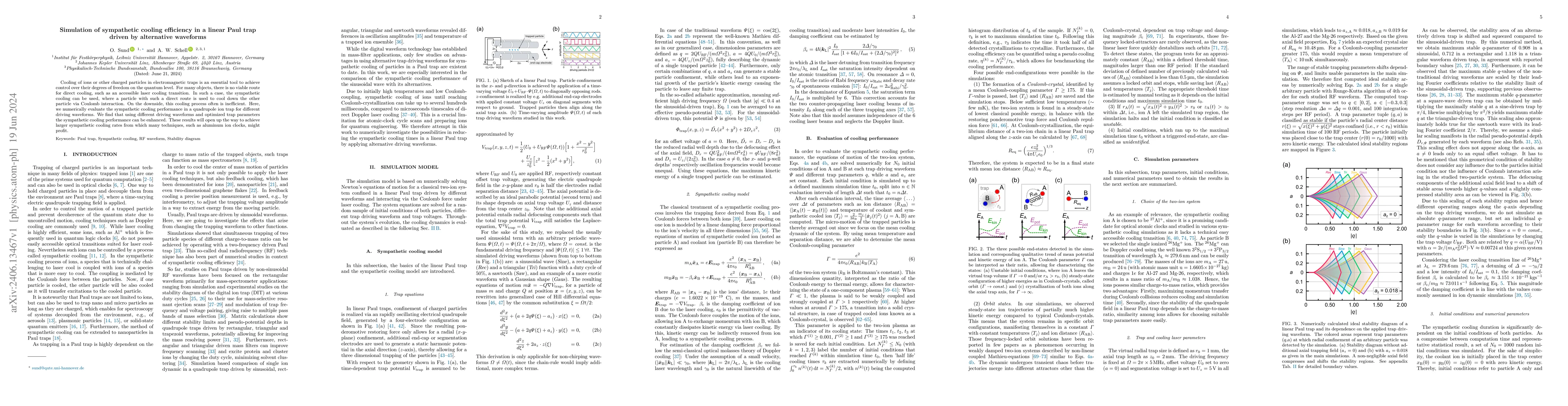 Thumbnail for Simulation of sympathetic cooling efficiency in a linear Paul trap
  driven by alternative waveforms