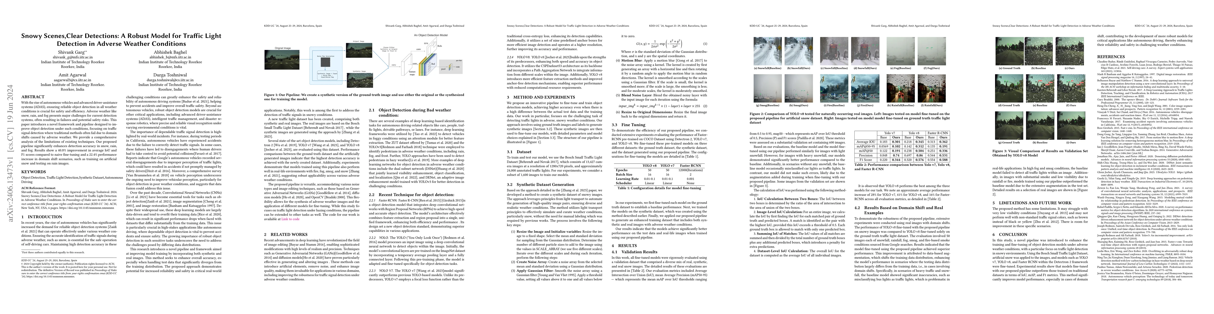 Thumbnail for Snowy Scenes,Clear Detections: A Robust Model for Traffic Light
  Detection in Adverse Weather Conditions