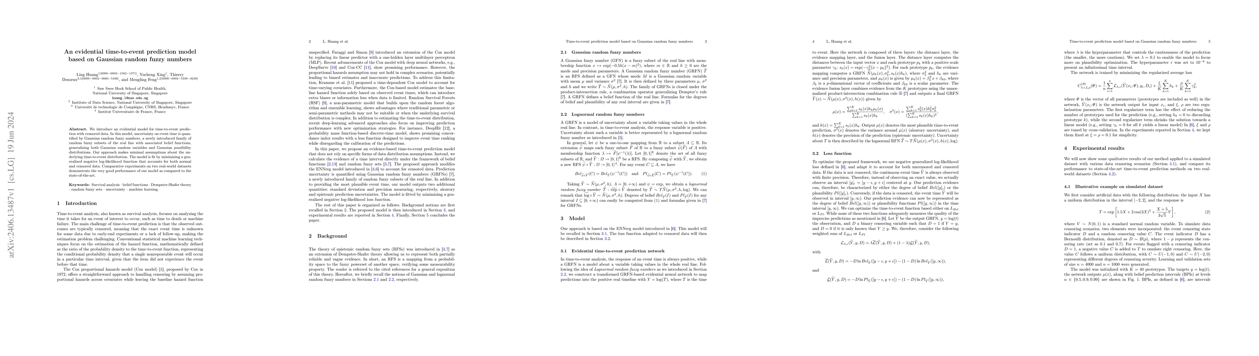 Thumbnail for An evidential time-to-event prediction model based on Gaussian random
  fuzzy numbers