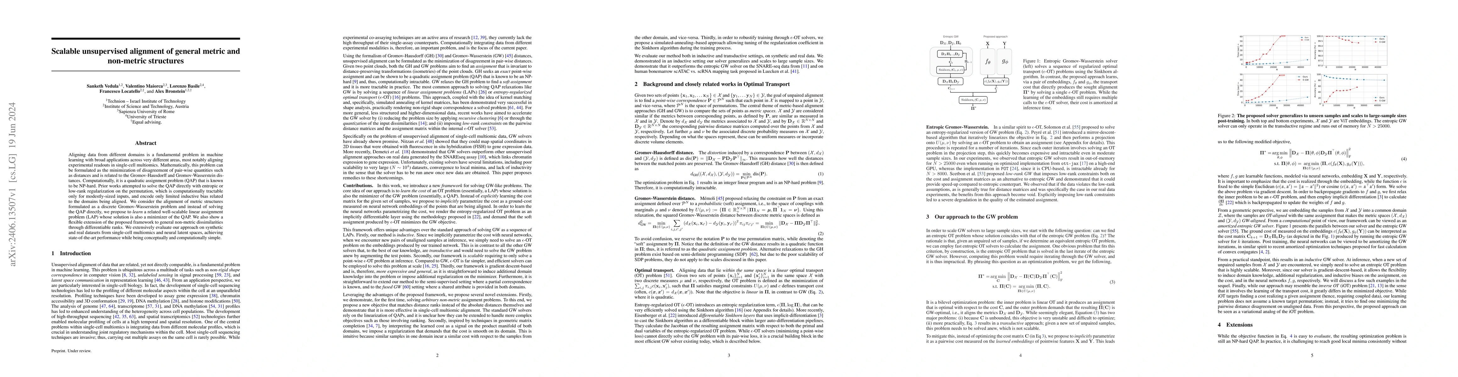 Thumbnail for Scalable unsupervised alignment of general metric and non-metric
  structures