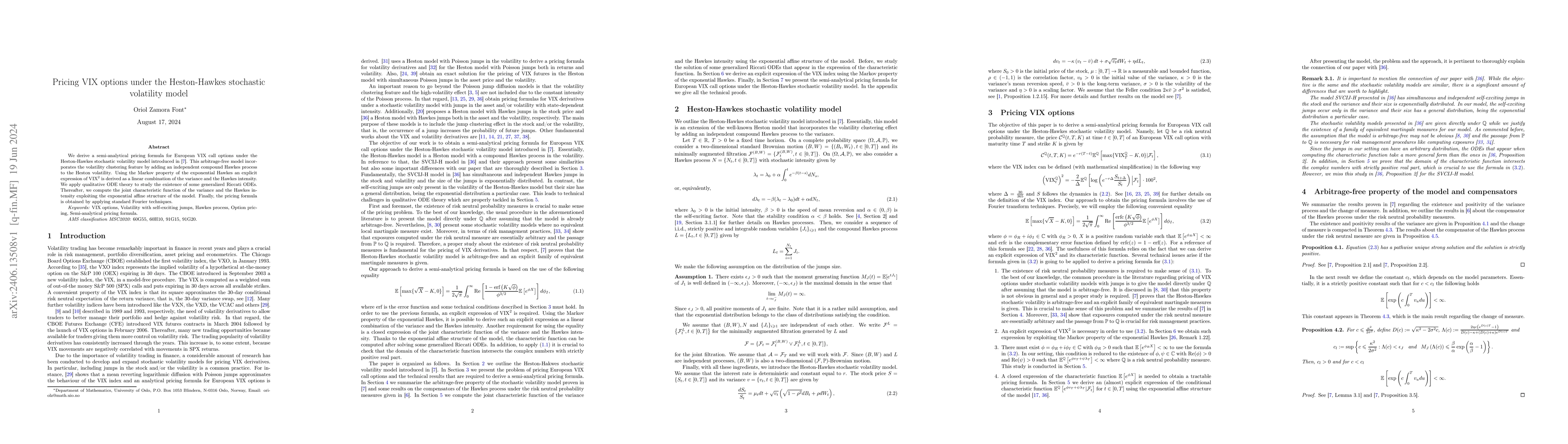 Thumbnail for Pricing VIX options under the Heston-Hawkes stochastic volatility model