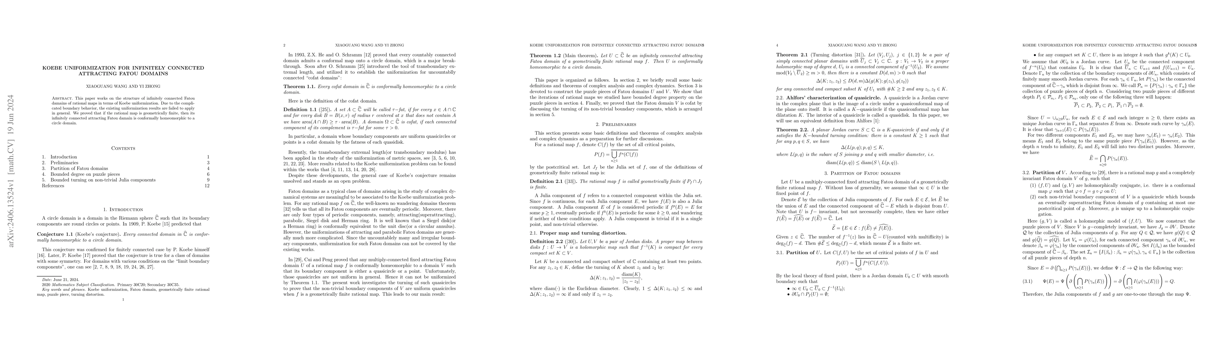 Thumbnail for Koebe uniformization for infinitely connected attracting Fatou domains