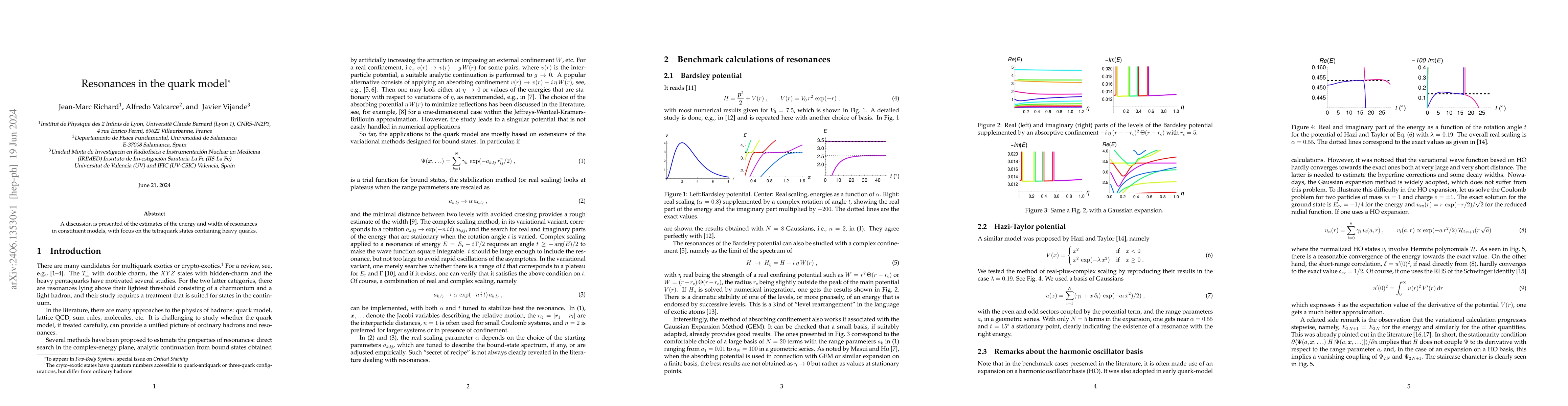 Thumbnail for Resonances in the quark model