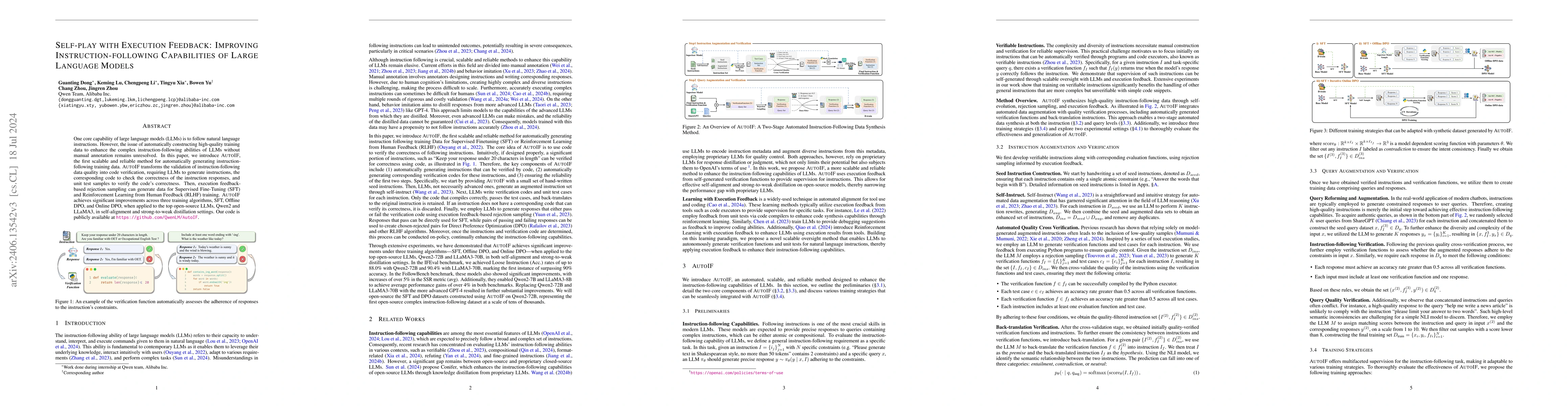 Thumbnail for Self-play with Execution Feedback: Improving Instruction-following
  Capabilities of Large Language Models