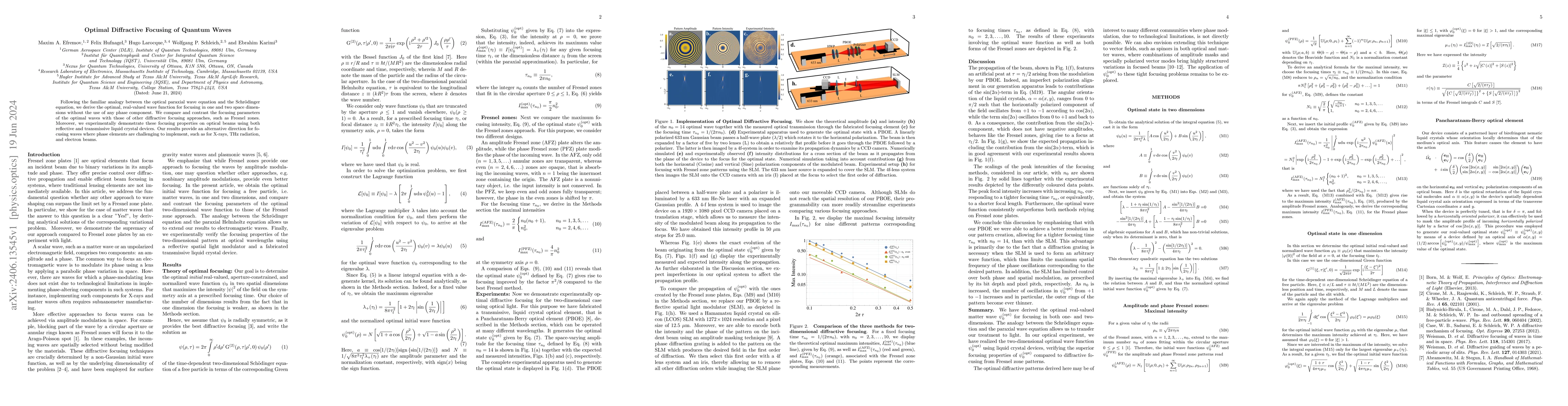 Thumbnail for Optimal Diffractive Focusing of Quantum Waves