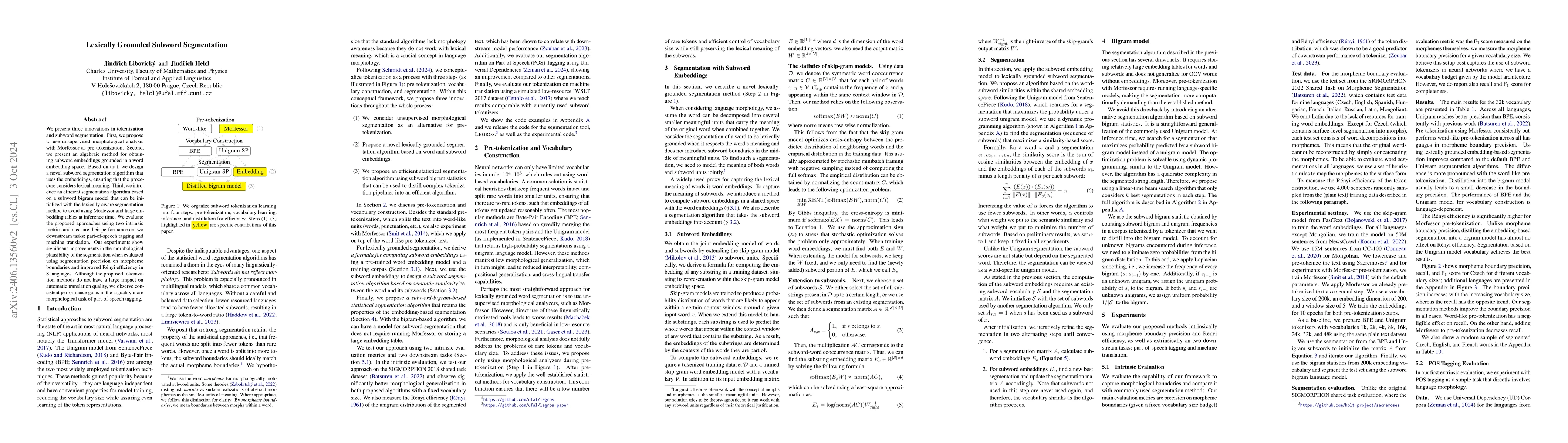 Thumbnail for Lexically Grounded Subword Segmentation