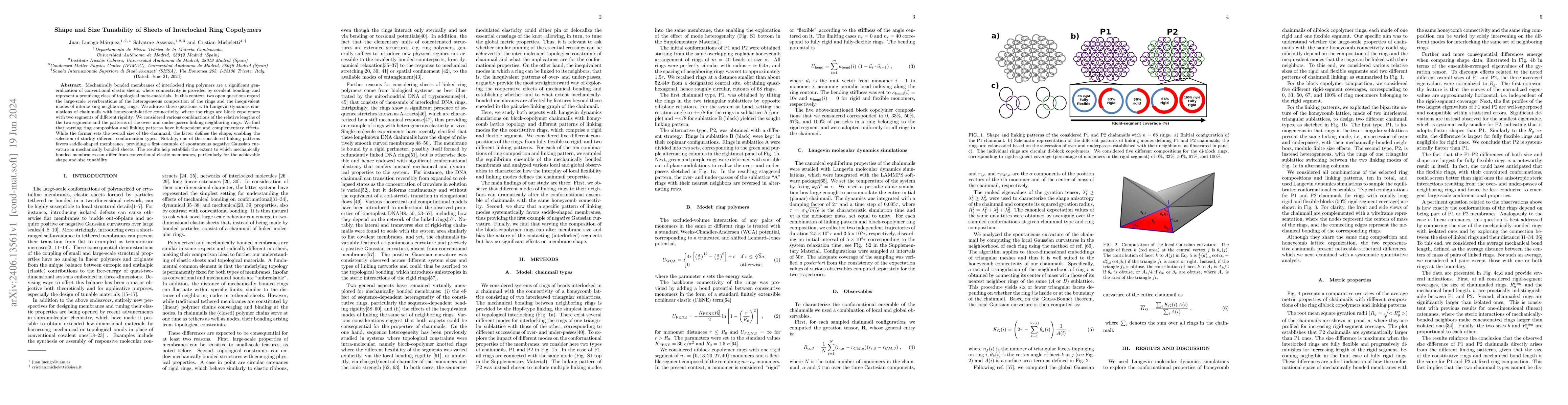 Thumbnail for Shape and Size Tunability of Sheets of Interlocked Ring Copolymers