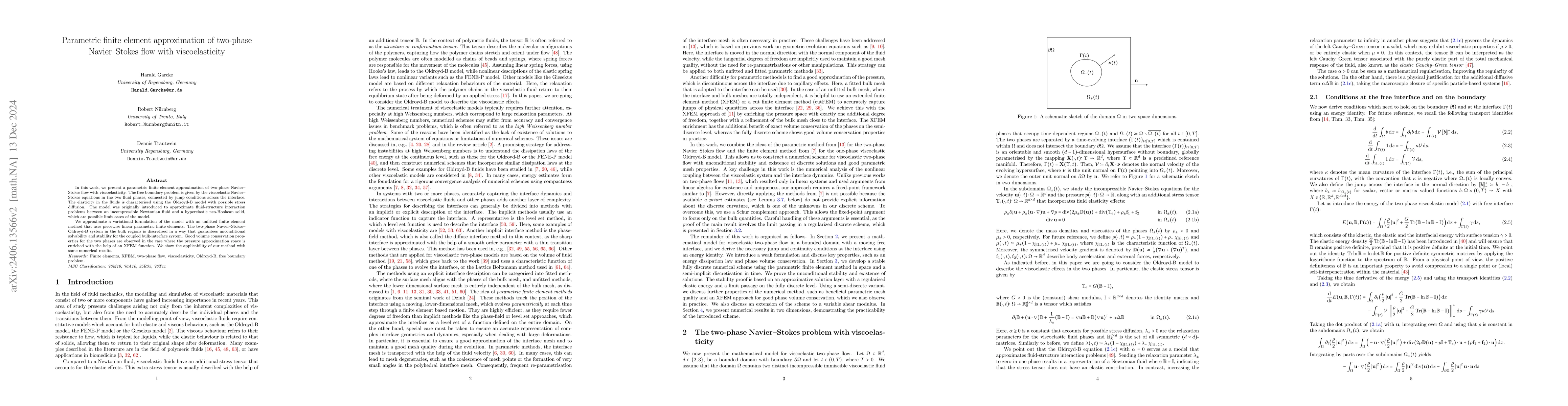 Thumbnail for Parametric finite element approximation of two-phase Navier--Stokes flow
  with viscoelasticity