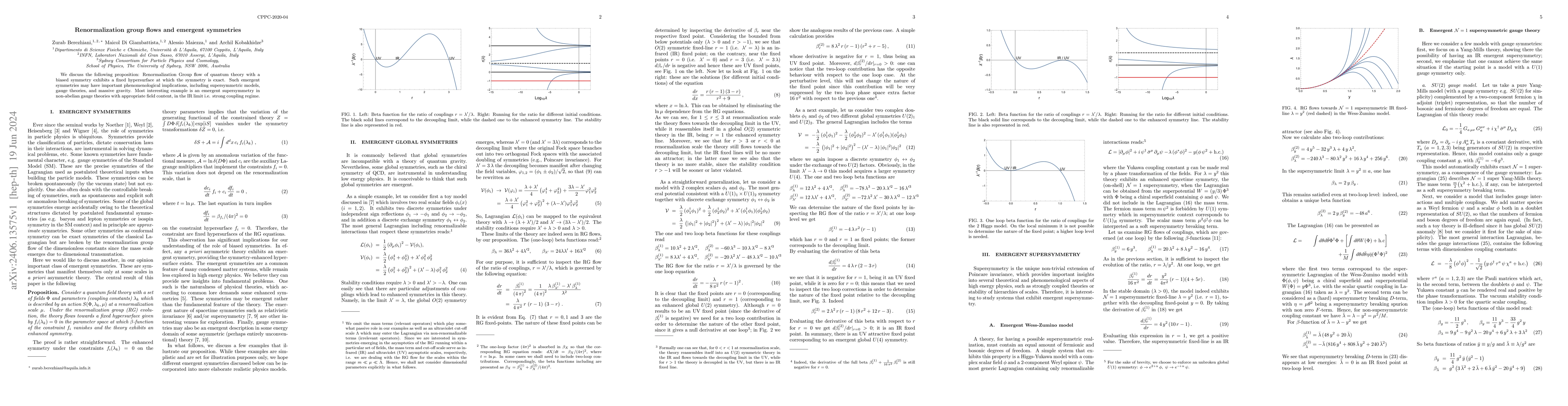 Thumbnail for Renormalization group flows and emergent symmetries