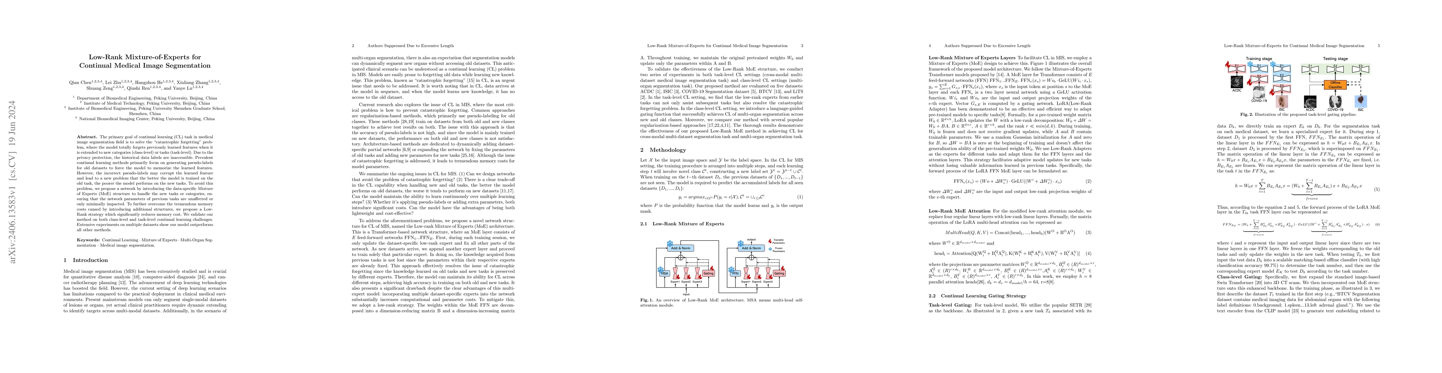 Thumbnail for Low-Rank Mixture-of-Experts for Continual Medical Image Segmentation
