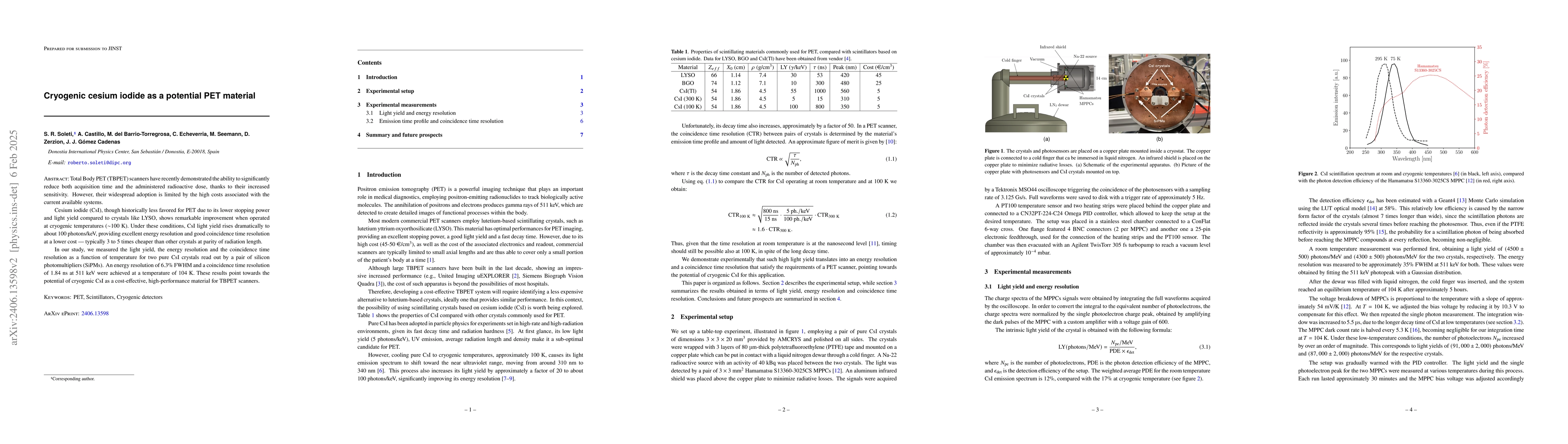 Thumbnail for Cryogenic cesium iodide as a potential PET material