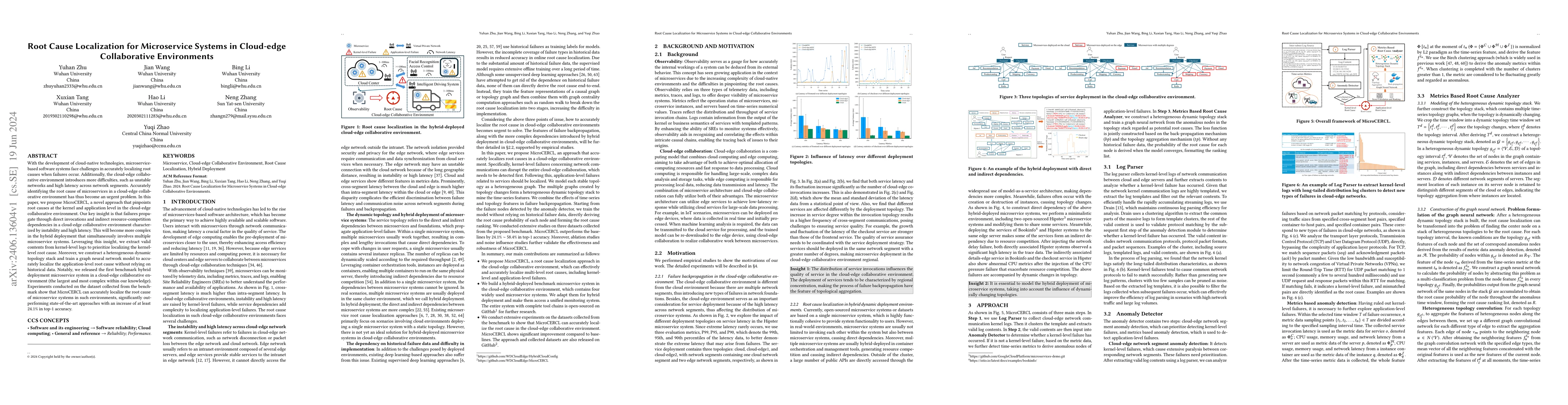 Thumbnail for Root Cause Localization for Microservice Systems in Cloud-edge
  Collaborative Environments