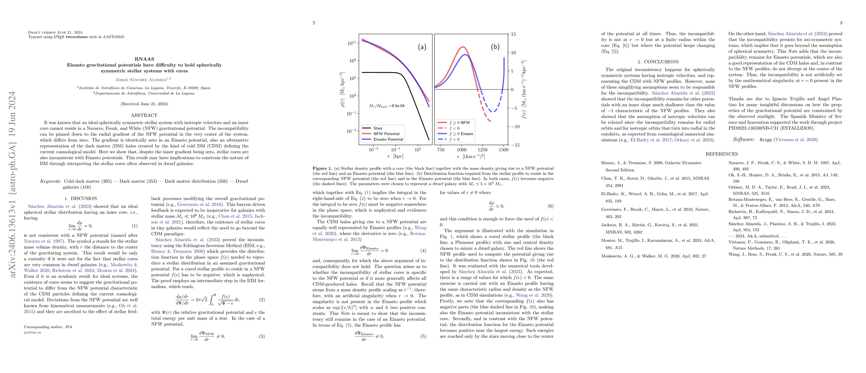Thumbnail for Einasto gravitational potentials have difficulty to hold spherically
  symmetric stellar systems with cores
