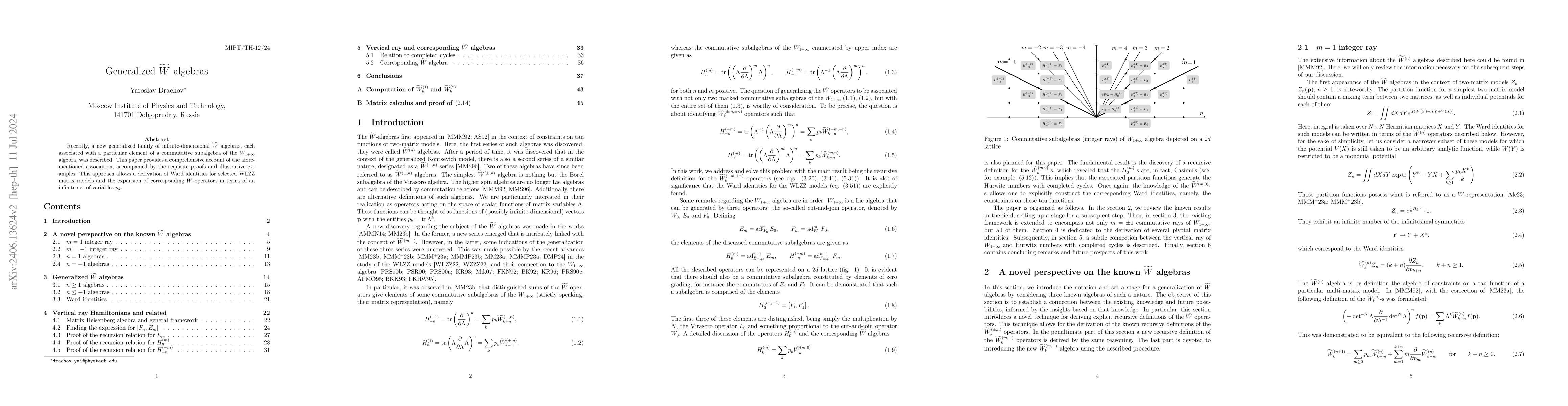 Thumbnail for Generalized $ \widetilde{W} $ algebras