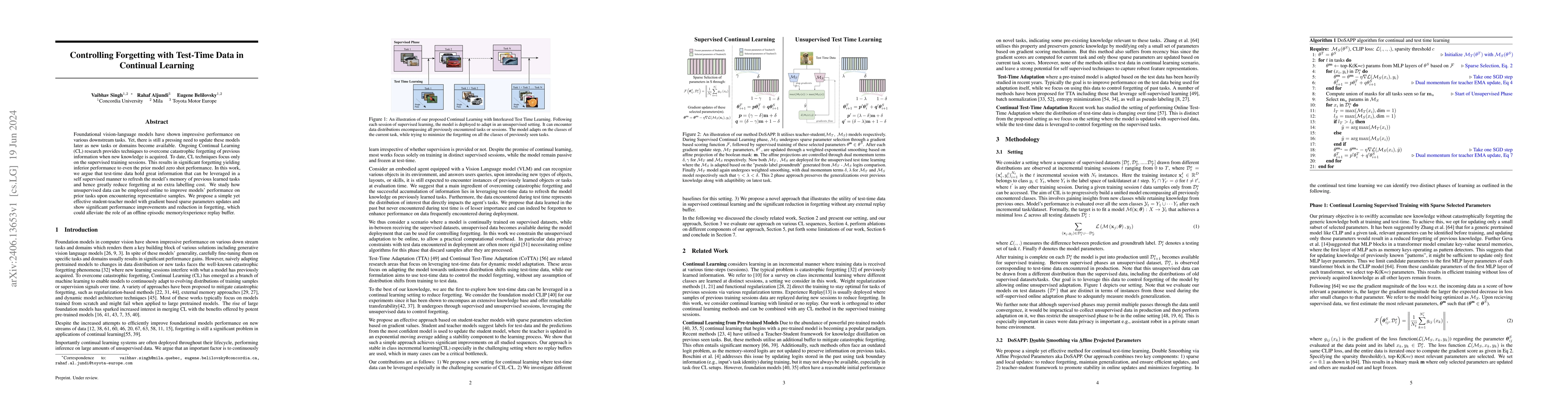 Thumbnail for Controlling Forgetting with Test-Time Data in Continual Learning