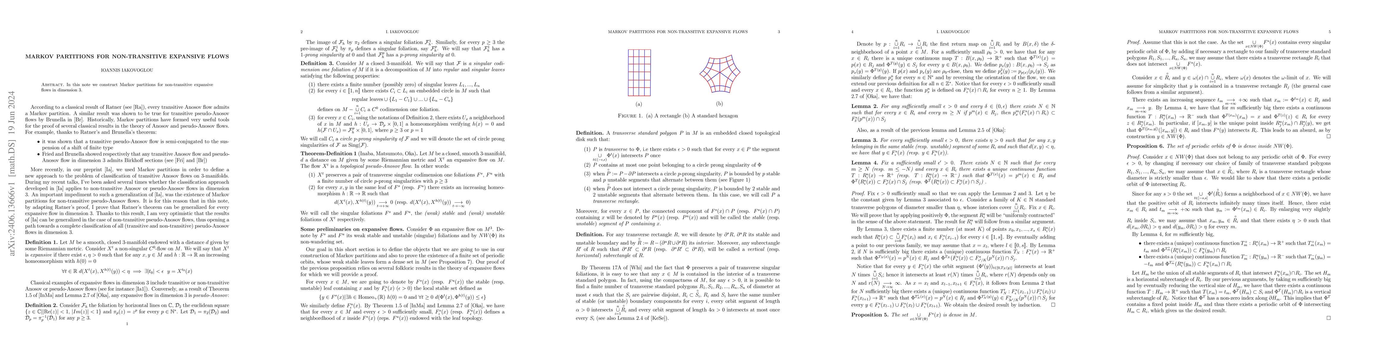 Thumbnail for Markov partitions for non-transitive expansive flows