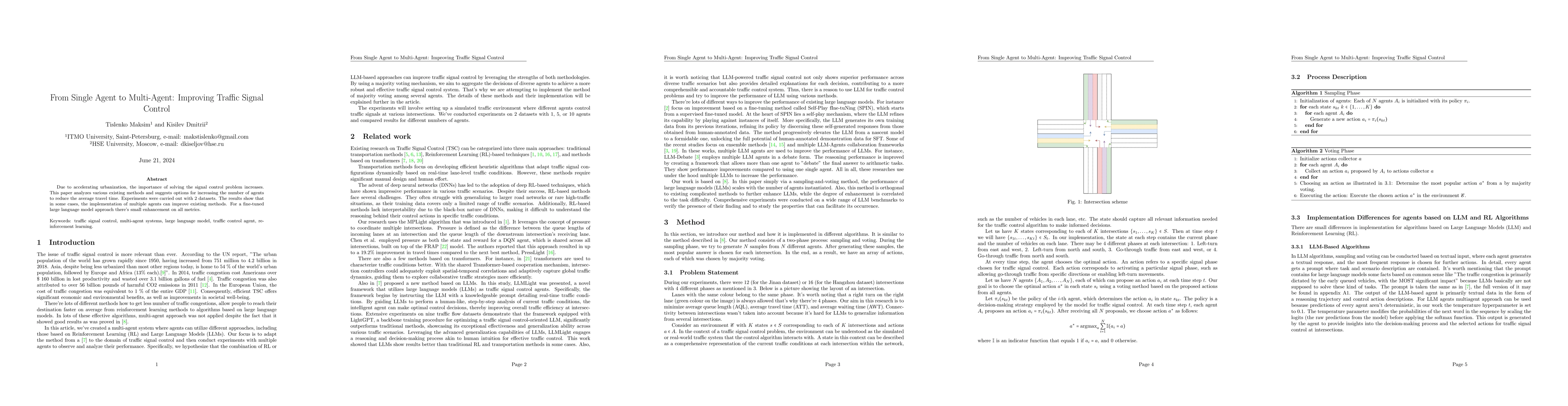 Thumbnail for From Single Agent to Multi-Agent: Improving Traffic Signal Control