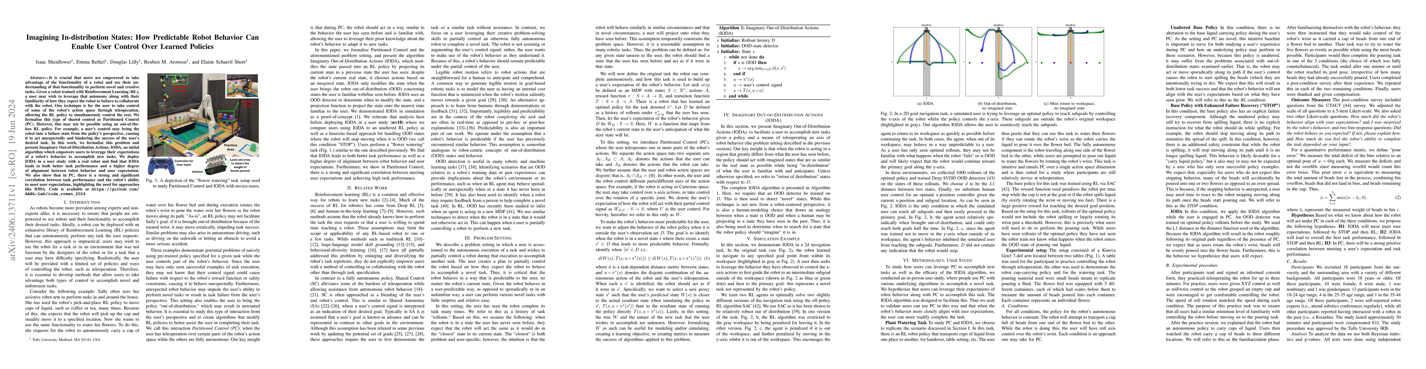 Thumbnail for Imagining In-distribution States: How Predictable Robot Behavior Can
  Enable User Control Over Learned Policies