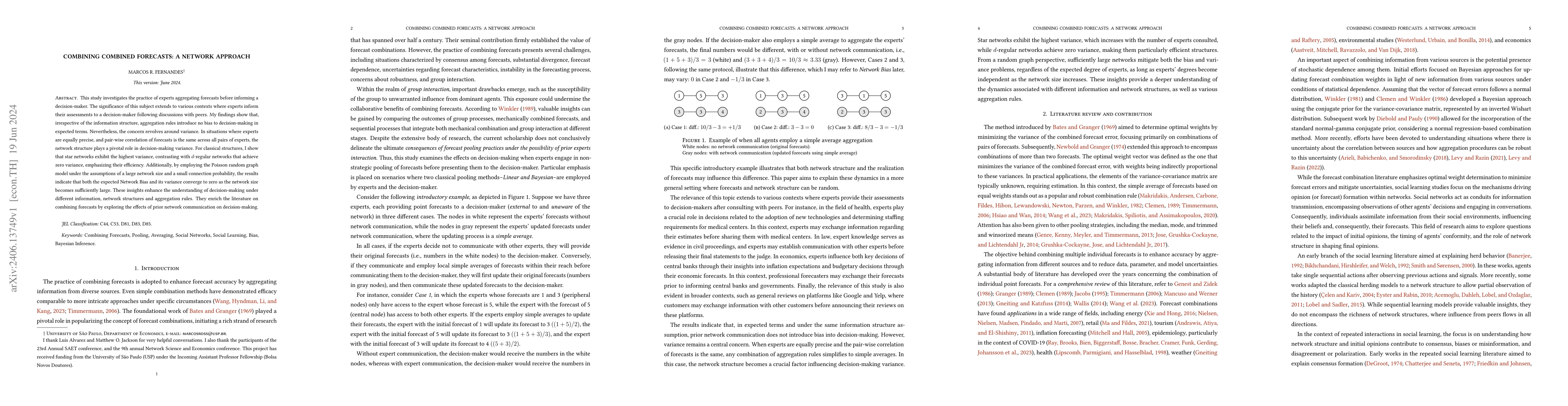Thumbnail for Combining Combined Forecasts: a Network Approach