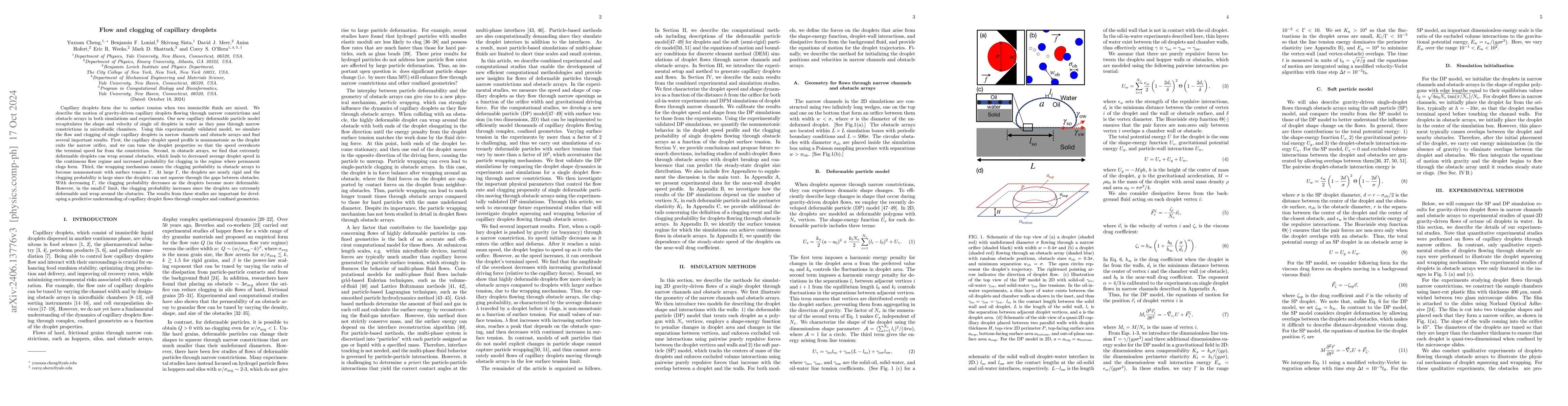 Thumbnail for Flow and clogging of capillary droplets