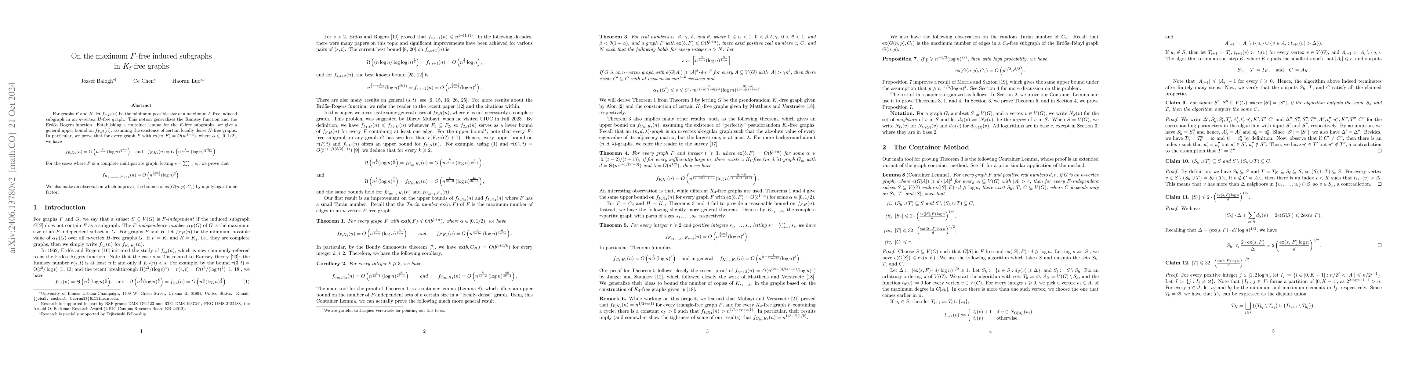 Thumbnail for On the maximum $F$-free induced subgraphs in $K_t$-free graphs