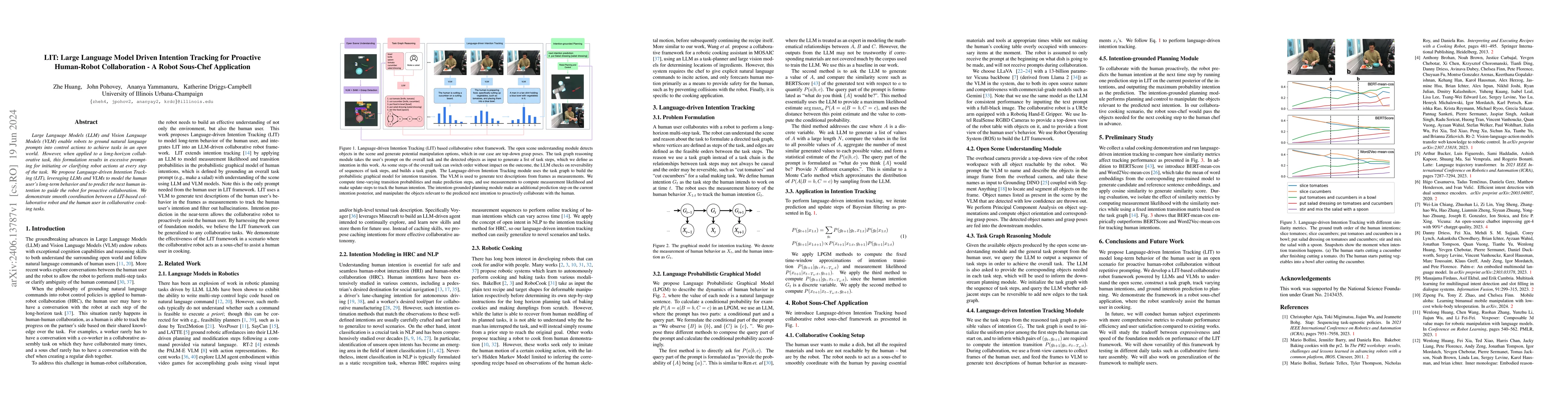 Thumbnail for LIT: Large Language Model Driven Intention Tracking for Proactive
  Human-Robot Collaboration -- A Robot Sous-Chef Application