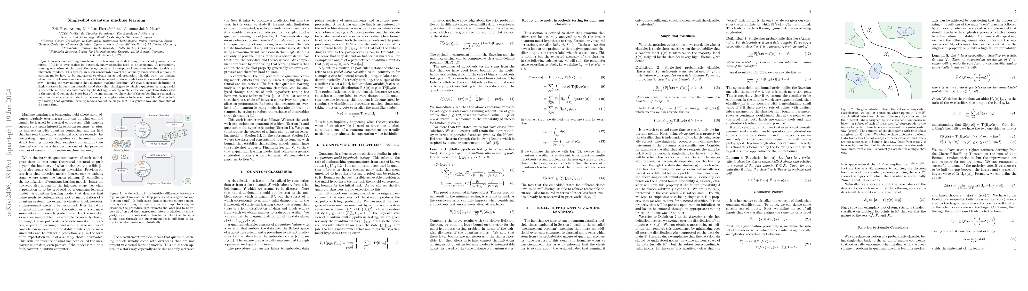 Thumbnail for Single-shot quantum machine learning