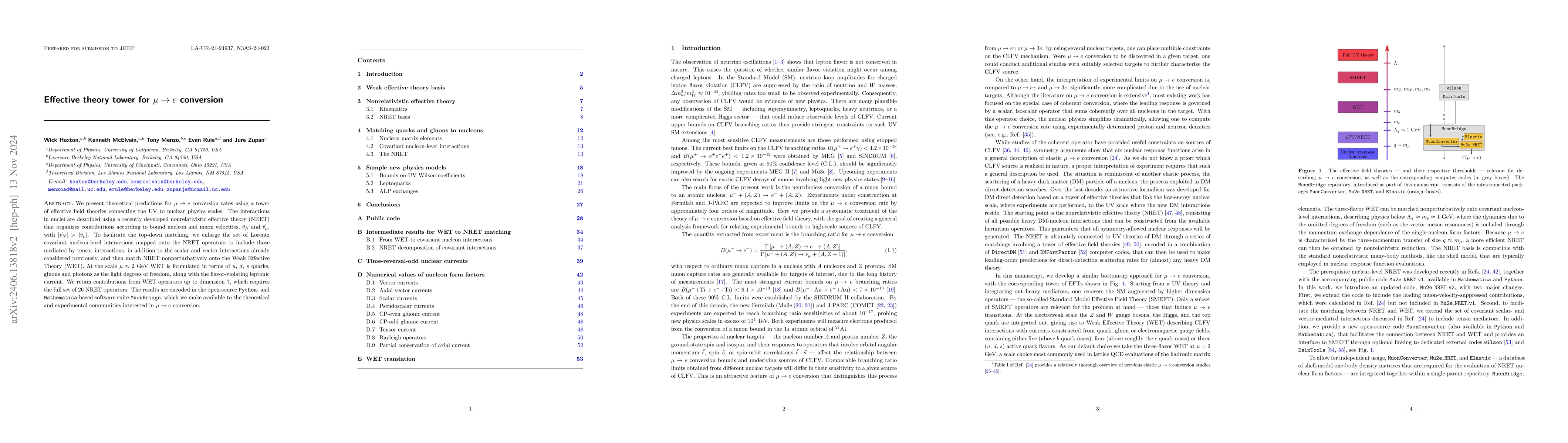 Thumbnail for Effective theory tower for $\mu\rightarrow e$ conversion