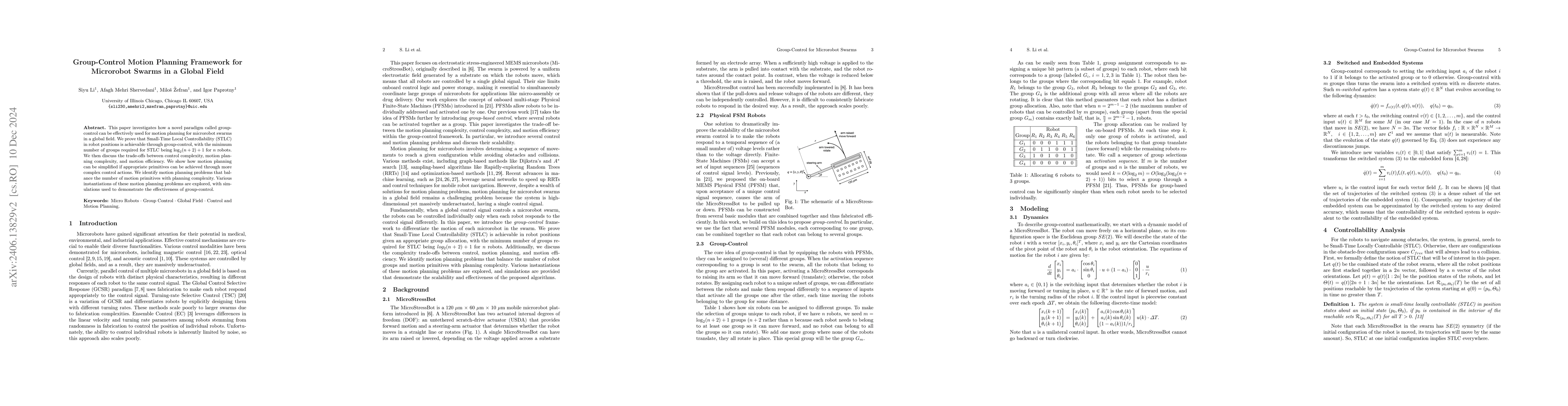 Thumbnail for Group-Control Motion Planning Framework for Microrobot Swarms in a
  Global Field