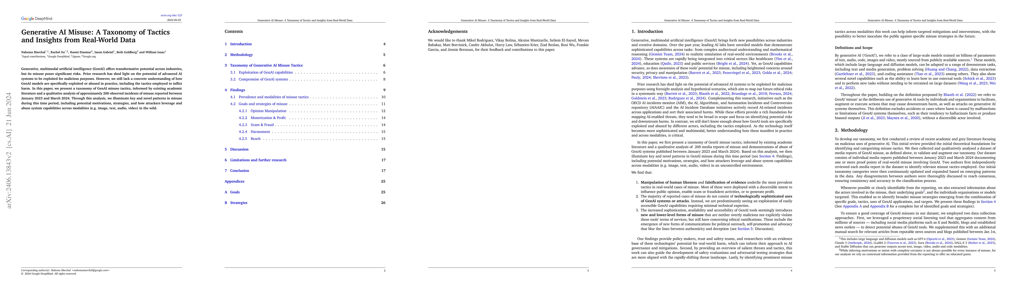 Thumbnail for Generative AI Misuse: A Taxonomy of Tactics and Insights from Real-World
  Data