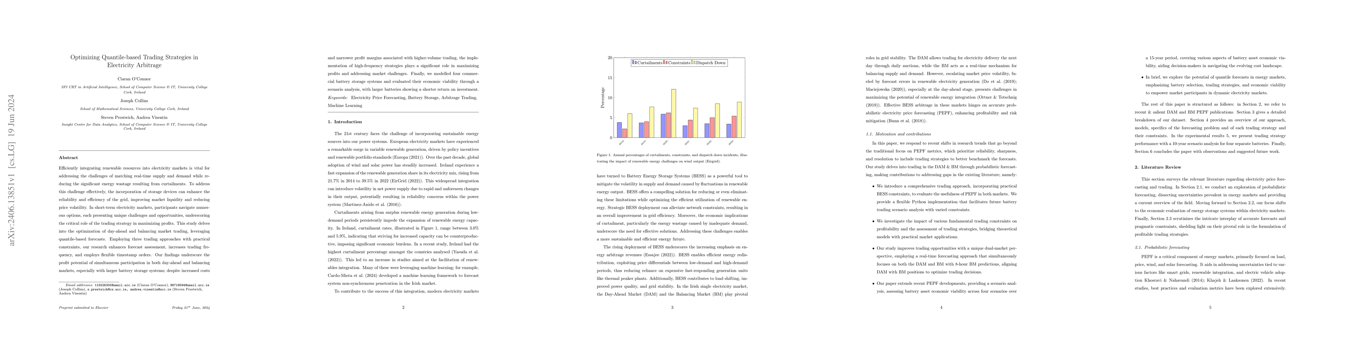 Thumbnail for Optimizing Quantile-based Trading Strategies in Electricity Arbitrage
