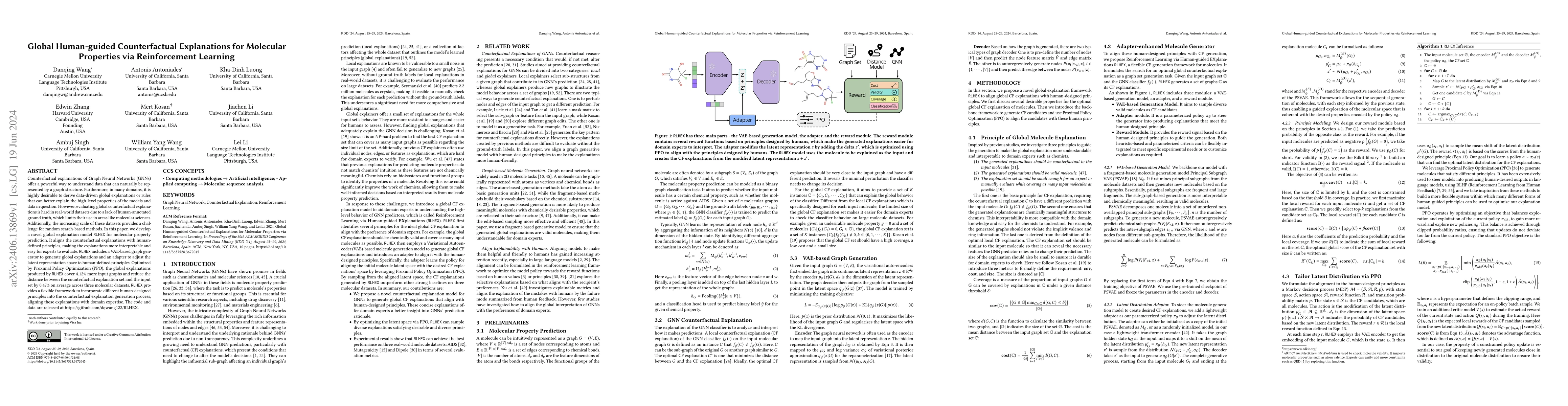 Thumbnail for Global Human-guided Counterfactual Explanations for Molecular Properties
  via Reinforcement Learning