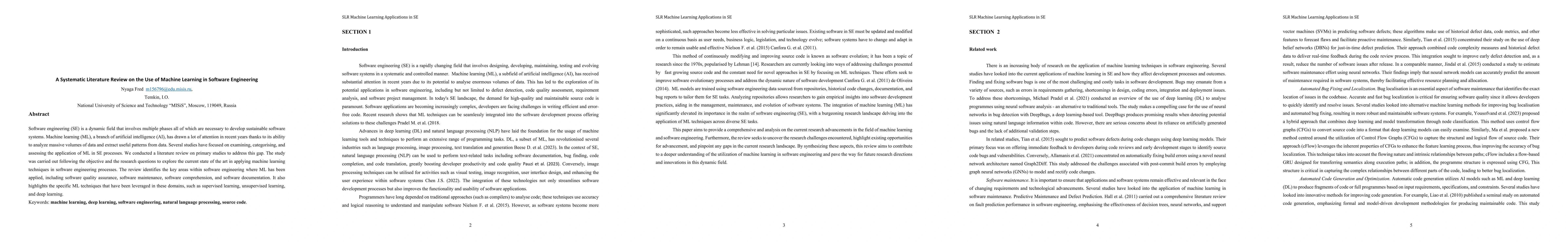 Thumbnail for A Systematic Literature Review on the Use of Machine Learning in
  Software Engineering